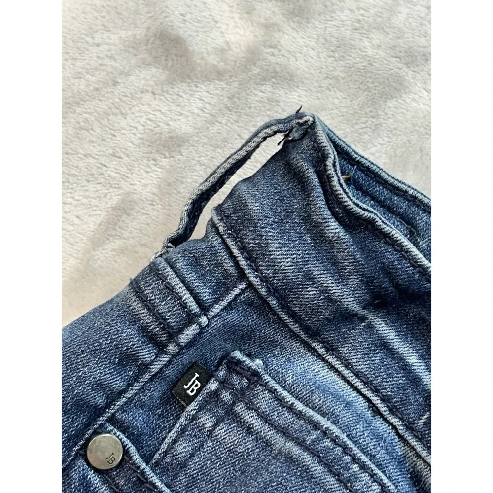 Judy Blue Jean Women Sz 11/30 Speckled Blue Relaxed Fit Tapered Mid Rise Stretch